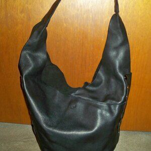 Hammitt Tom Black Pebbled Leather Handbag with Gunmetal Hardware